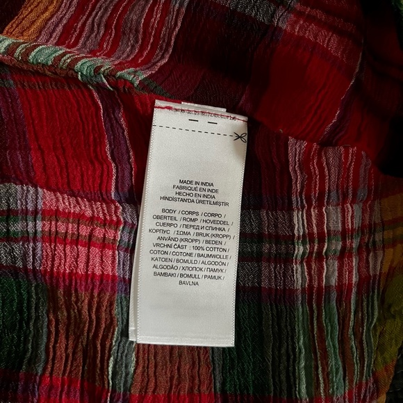 NWT Lauren Ralph Lauren Women’s Sleeveless Plaid Crinkle Cotton Dress Size 8 - Picture 13 of 13